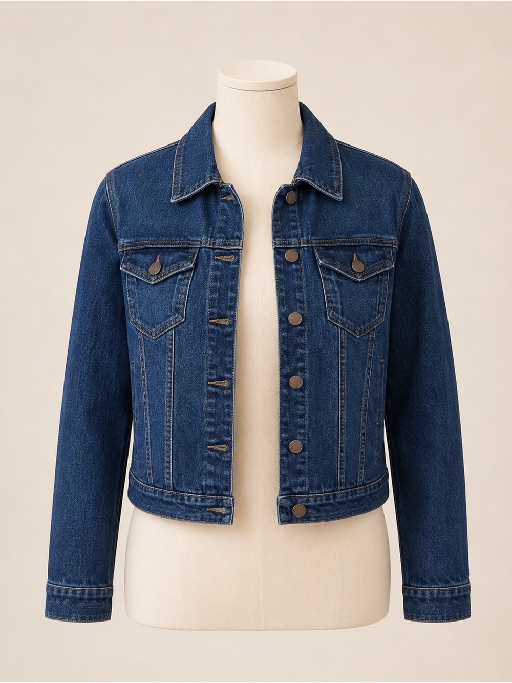 Curve Appeal Dark Wash Denim Jean Jacket XL Button Front